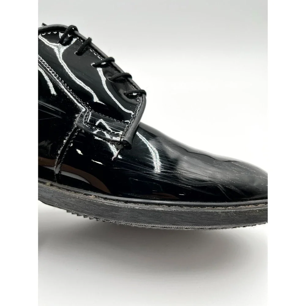 Altama 00941C Men's 9.5E‎ Dress Shoes Black Patent Leather Round Lace Up Oxfords